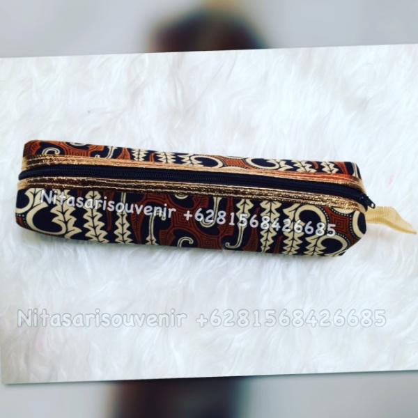tempat pensil batik list emas tempat pensil batik list emas